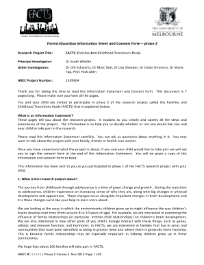 Fillable Online psych unimelb edu ParentGuardian Information Sheet and ...