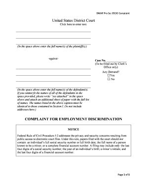 Employment Discrimination Complaint Form