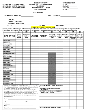 Baldwin County Sales and Use Tax Return