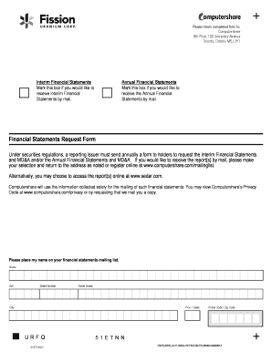 Financial Statements Request Form