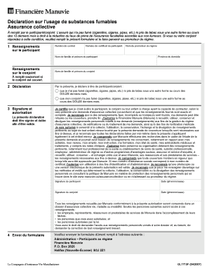 Déclaration sur l'usage de substances fumables