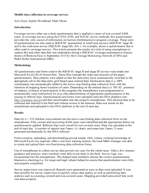 SAM Coverage Survey Questionnaire