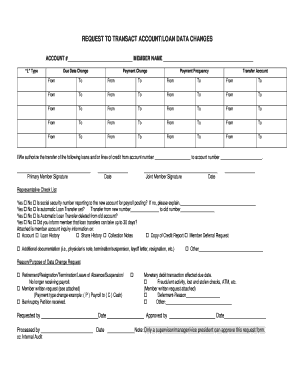 Account Loan Data Change Request Form