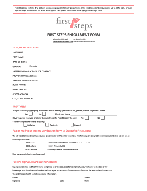 First Steps Fertility Drug Enrollment Form
