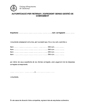 Authorization to Withdraw Files Without Collection