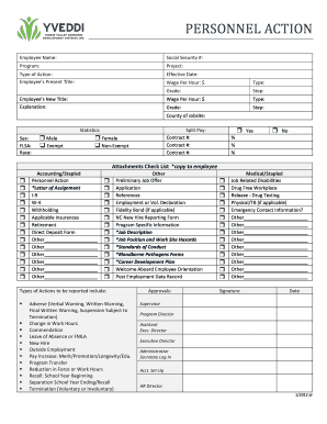 Personnel Action Form