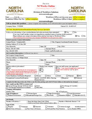 NCWorks Online Job Posting Form