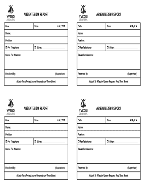 Absenteeism Report Form