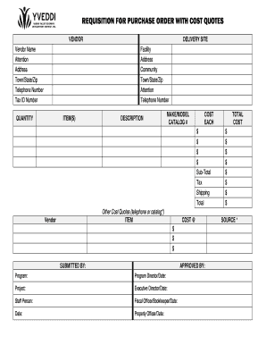 Purchase Order Requisition Form