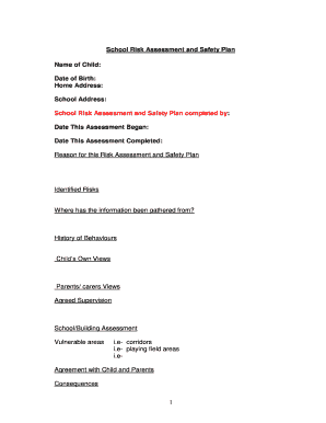 School Risk Assessment and Safety Plan