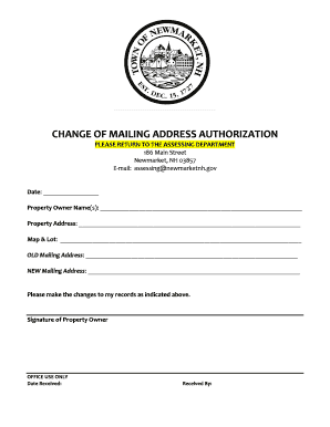 Change of Mailing Address Authorization