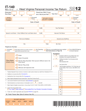 West Virginia Personal Income Tax Return