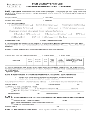 SUNY Tuition Waiver Application