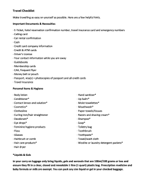 Travel Checklist - Halifax Stanfield International Airport - hiaa