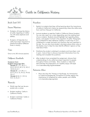 Cattle in California History Lesson Plan