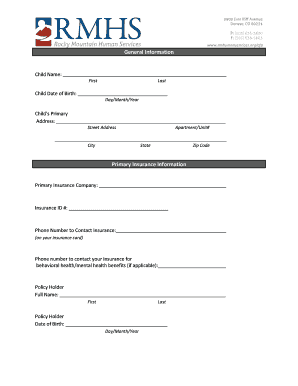 Child Insurance Authorization Form