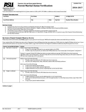 Parent Marital Status Verification Form