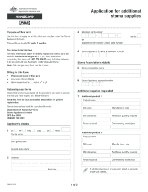 Stoma Appliance Scheme Application