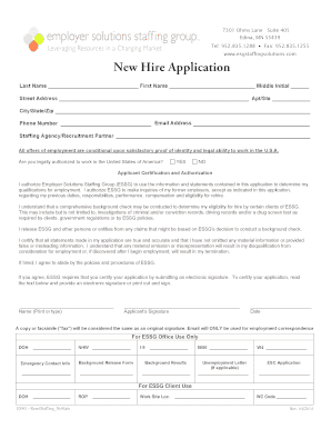 New Hire Application Form