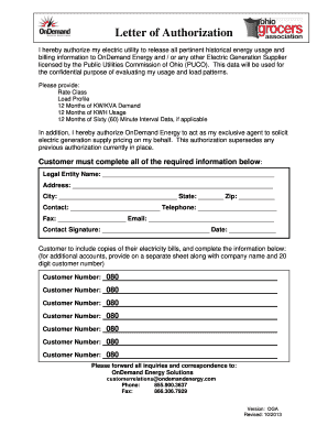 Letter of Authorization for Energy Data Release