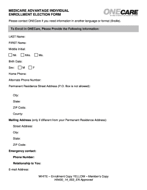 Medicare Advantage Enrollment Election Form