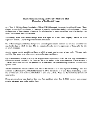Extension of Residential Lease