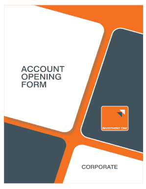 Investment One Corporate Account Opening Form