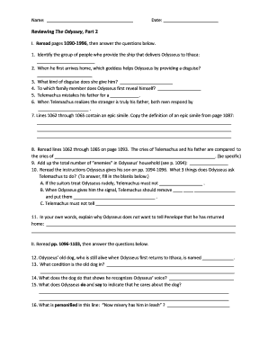 The Odyssey Review Questions