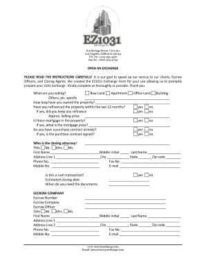 EZ1031 Exchange Form