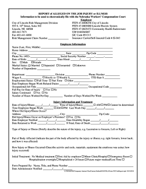 Nebraska Workers' Compensation Injury Report