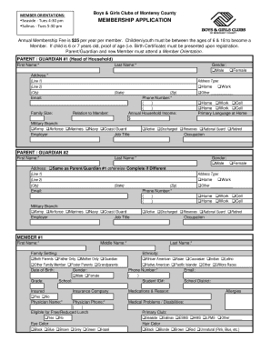 Boys & Girls Clubs of Monterey County Membership Application