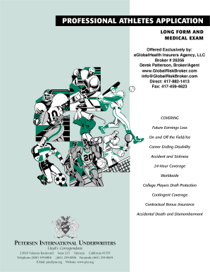 Professional Athletes Application and Medical Exam