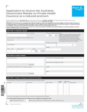 Australian Government Rebate on Private Health Insurance Application