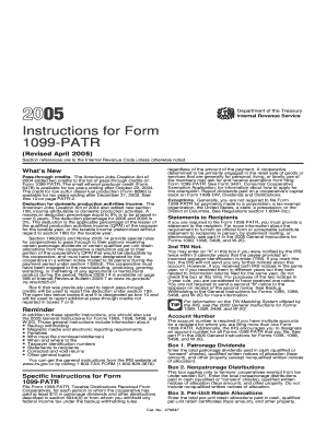 Instructions for Form 1099-PATR