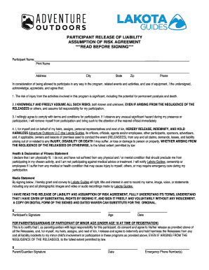 Participant Release of Liability Agreement