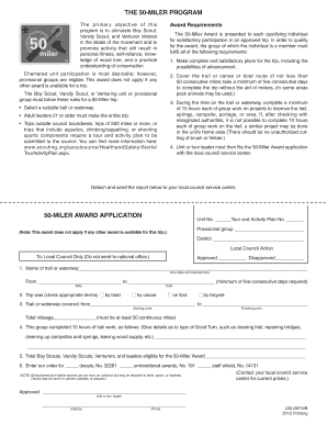 50-Miler Award Application