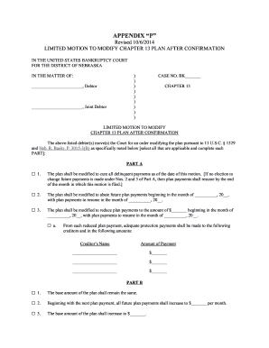 Limited Motion to Modify Chapter 13 Plan After Confirmation