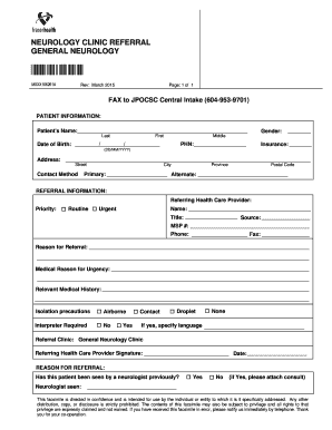 Neurology Clinic Referral Form