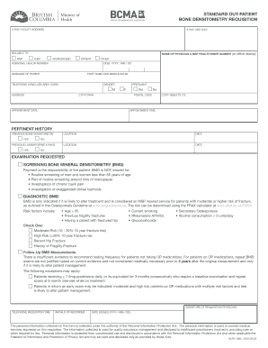 Bone Densitometry Requisition Form