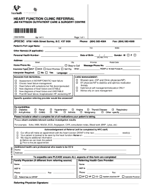 Heart Function Clinic Referral Form