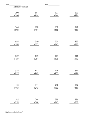 Addition Worksheets