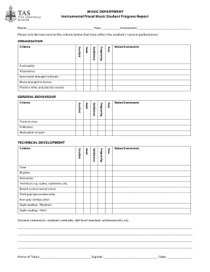 student report template word