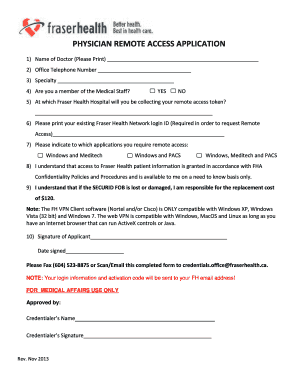 Physician Remote Access Application