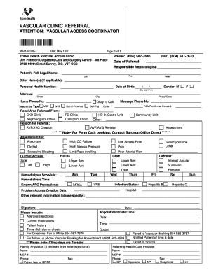 Vascular Clinic Referral Form