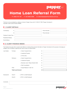 Home Loan Referral Form