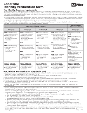 Land Title Identity Verification Form