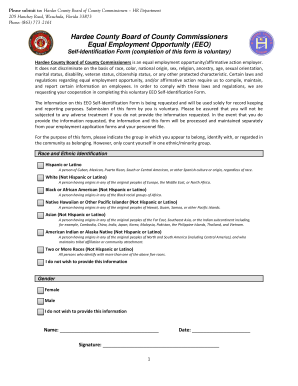 Hardee County EEO Self-Identification Form