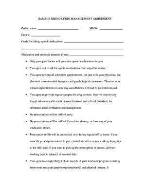 Sample Medication Management Agreement
