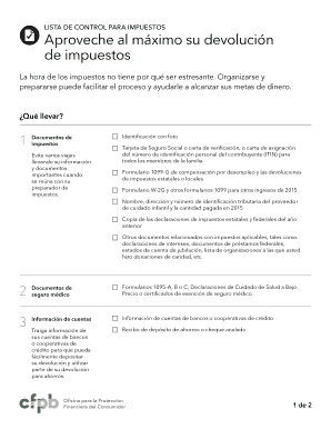 Lista de Control para Impuestos