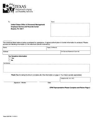 Verification of Civil Service Annuity